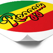 Reggae Music mit Reggae Flaggenfarben Poster (Ecke)