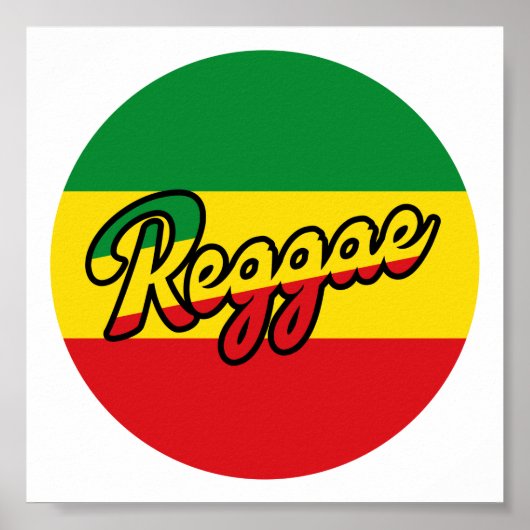 Reggae Music mit Reggae Flaggenfarben Poster (Vorne)