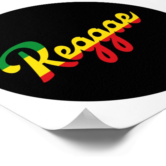 Reggae Music mit Reggae Flaggenfarben Poster (Ecke)