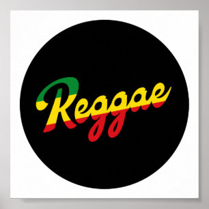 Reggae Music mit Reggae Flaggenfarben Poster