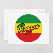 Reggae Music mit Reggae Flaggenfarben Postkarte (Vorne/Hinten)