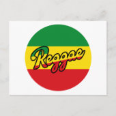 Reggae Music mit Reggae Flaggenfarben Postkarte (Vorderseite)