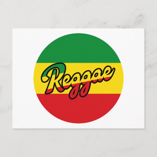 Reggae Music mit Reggae Flaggenfarben Postkarte (Vorderseite)