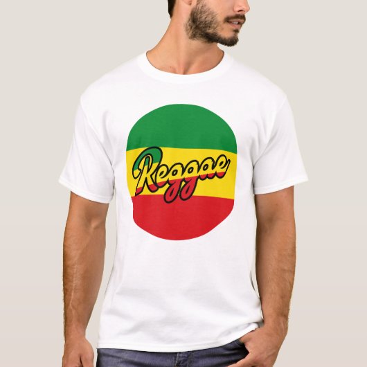 Reggae Music mit Reggae Flaggenfarben T-Shirt (Vorderseite)