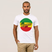 Reggae Music mit Reggae Flaggenfarben T-Shirt (Vorne ganz)