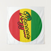 Reggae Music mit Reggae Flaggenfarben Wandteppich (Vorderseite (Horizontal))