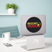 Reggae Music - model2b circle-black Aufkleber (Laptop auf Schreibtisch)