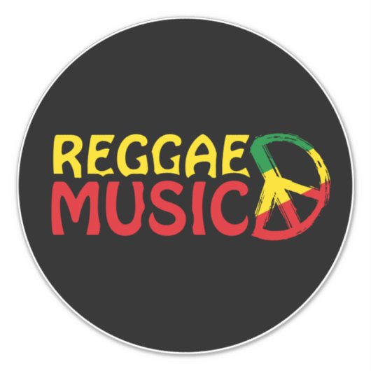 Reggae Music - model2b circle-black Aufkleber (Vorderseite)