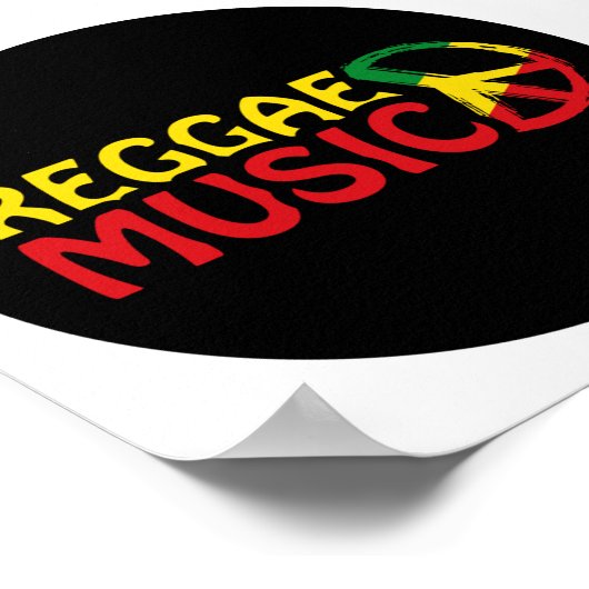 Reggae Music - model2b circle-black Poster (Ecke)