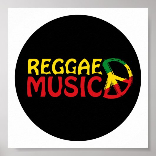 Reggae Music - model2b circle-black Poster (Vorne)