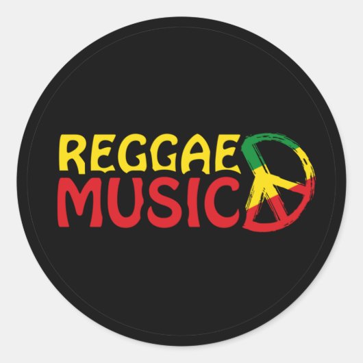 Reggae Music - model2b circle-black Runder Aufkleber (Vorderseite)