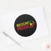 Reggae Music - model2b circle-black Runder Aufkleber (Umschlag)