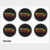 Reggae Music - model2b circle-black Runder Aufkleber (Blatt)
