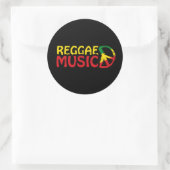 Reggae Music - model2b circle-black Runder Aufkleber (Tasche)