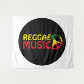 Reggae Music - model2b circle-black Wandteppich (Vorderseite (Horizontal))
