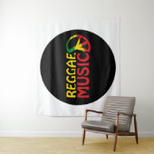 Reggae Music - model2b circle-black Wandteppich (Beispiel)