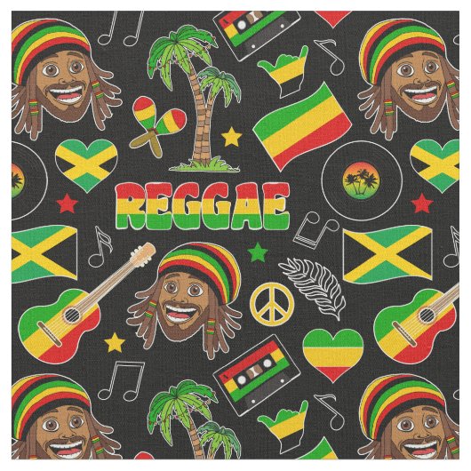 Reggae Music Pattern Stoff (Nahaufnahme)
