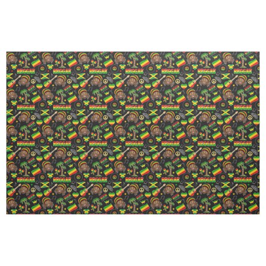 Reggae Music Pattern Stoff (Fat Quarter (45,7 x 55,9 cm))