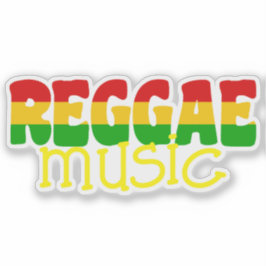 Reggae Music Rasta Colored Typographic Aufkleber
