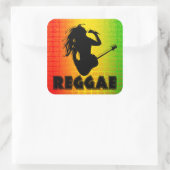 Reggae Music Rasta Rastaman Square Stickers (Tasche)