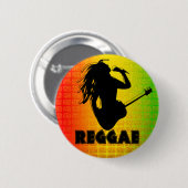 Reggae Music Rastaman Guitar Rasta Runde Tasten Button (Vorne & Hinten)