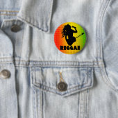 Reggae Music Rastaman Guitar Rasta Runde Tasten Button (Beispiel)