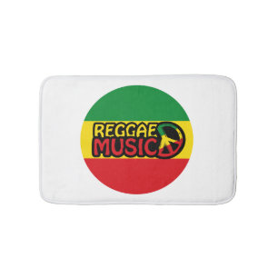 Reggae Music, Reggae Art mit Friedenssymbol Badematte