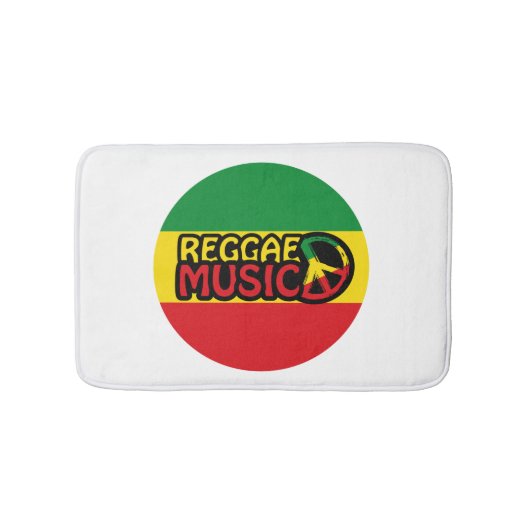 Reggae Music, Reggae Art mit Friedenssymbol Badematte (Vorderseite)