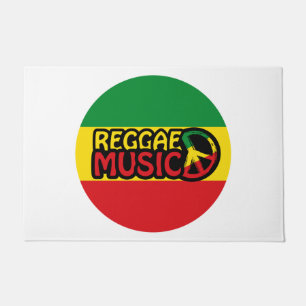 Reggae Music, Reggae Art mit Friedenssymbol Fußmatte