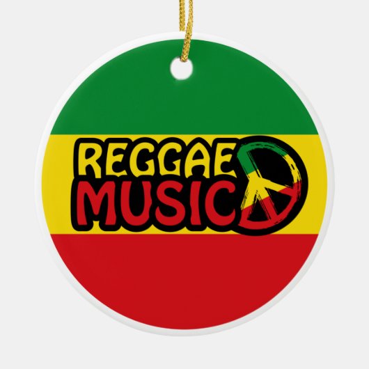 Reggae Music, Reggae Art mit Friedenssymbol Keramik Ornament (Vorne)