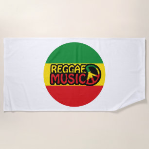 Reggae Music, Reggae Art mit Friedenssymbol Strandtuch