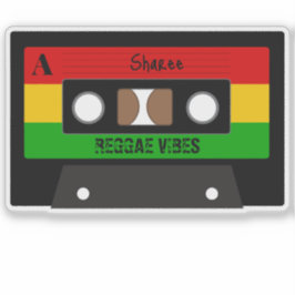 Reggae Music Retro Rasta Cassette Tape Aufkleber