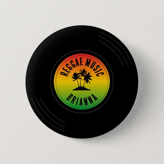 Reggae Music Vinyl Record Button (Vorderseite)