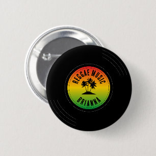 Reggae Music Vinyl Record Button