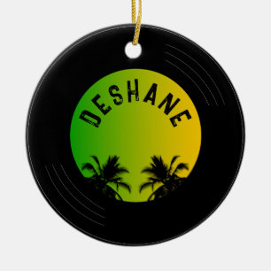 Reggae Music Vinyl Record Frohe Weihnachten Keramik Ornament