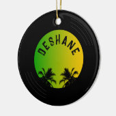 Reggae Music Vinyl Record Frohe Weihnachten Keramik Ornament (Links)