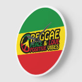 Reggae Music with positive quotes Große Wanduhr (Winkel)