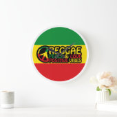 Reggae Music with positive quotes Große Wanduhr (Zuhause)