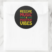 Reggae Music with positive sayings Runder Aufkleber (Tasche)