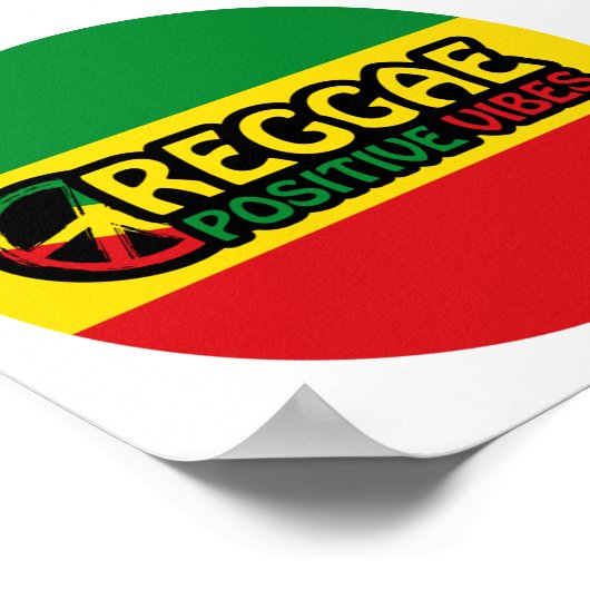 Reggae Music with positive vibes and reggae flag Poster (Ecke)
