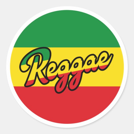 Reggae Music with reggae flag colors Runder Aufkleber (Vorderseite)