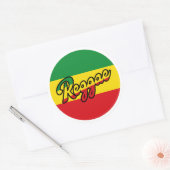 Reggae Music with reggae flag colors Runder Aufkleber (Umschlag)