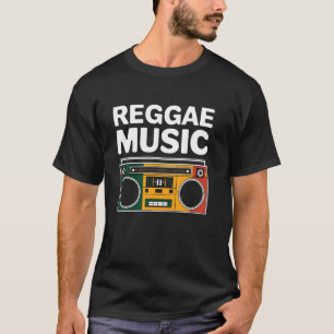 Reggae-Musik Boombox Retro Vintage Roots Rasta Gra T-Shirt