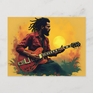 Reggae-Musik-Kunst Postkarte