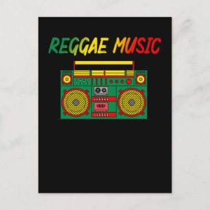 Reggae-Musikliebhaber Farbige Jamaika-Kassette Rad Postkarte