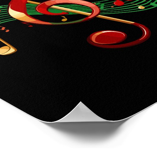 Reggae Musiknotens Poster (Ecke)