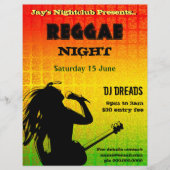 Reggae Night Party oder Nightclub Flyer (Vorne)