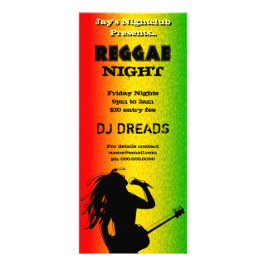 Reggae Night Party oder Nightclub Rack Cards Werbekarte