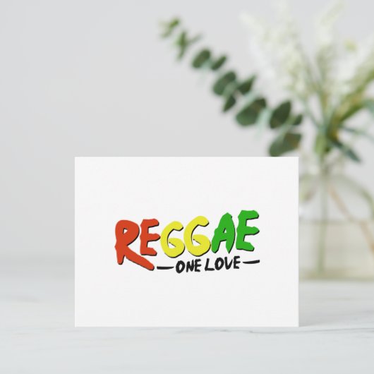 Reggae One Liebe Postkarte (Stehend Vorderseite)