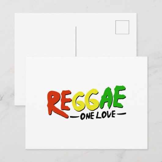 Reggae One Liebe Postkarte (Vorne/Hinten)